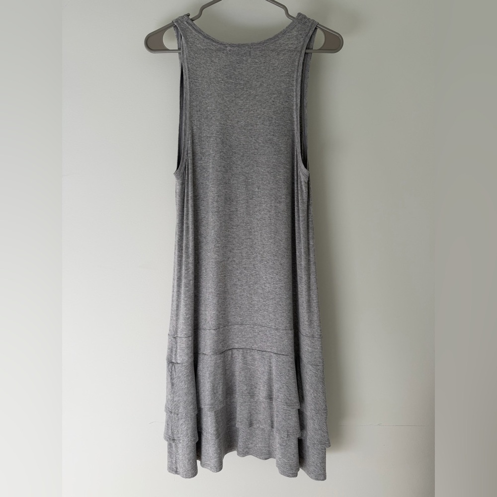 Aqua Gray casual mini dress with Ruffle Hem - Picture 3 of 7